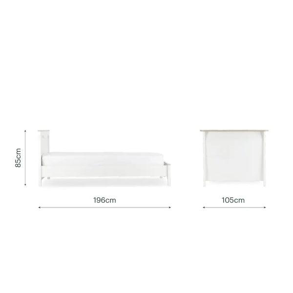 Cuddle Co Clara White & Ash Single Bed