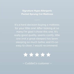 Cuddle Co Signature Hypo Allergenic Bamboo Pocket Sprung Cot Bed Mattress General Cuddle Co