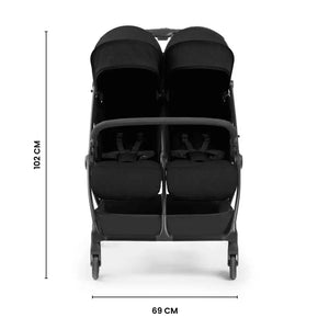 Ickle Bubba Aries Auto Fold Double Stroller –Black