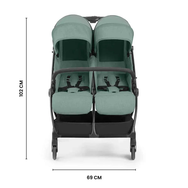 Ickle Bubba Aries Auto Fold Double Stroller – Sage Green