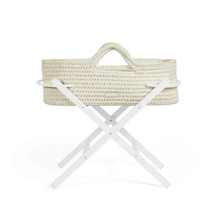 Ickle Bubba Nova Moses Basket & Stand - Cream Cloud - White
