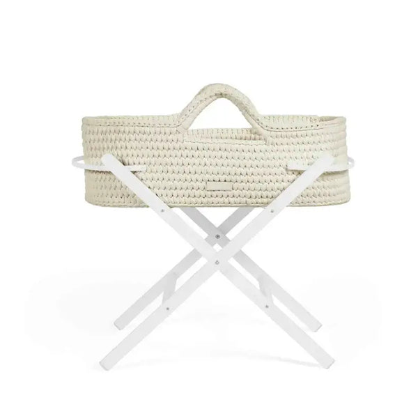 Ickle Bubba Nova Moses Basket & Stand - Cream Cloud - White