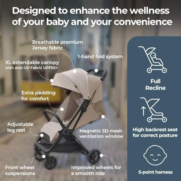 Inglesina Quid 3 Travel Stroller - Luna Beige