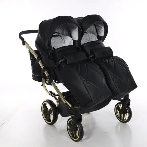 Junama Compact Double Stroller - Black and Gold Junama