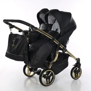 Junama Compact Double Stroller - Black and Gold Junama