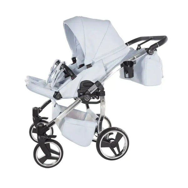 Junama Compact Double Stroller - Blue Leatherette Junama
