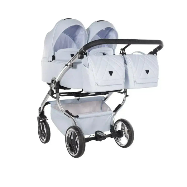 Junama Compact Double Stroller - Blue Leatherette Junama