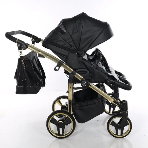 Junama Compact Double Twin Stroller - Black and Gold Junama