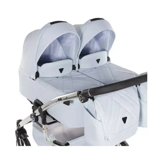 Junama Compact Twin Stroller - Blue Leatherette Junama