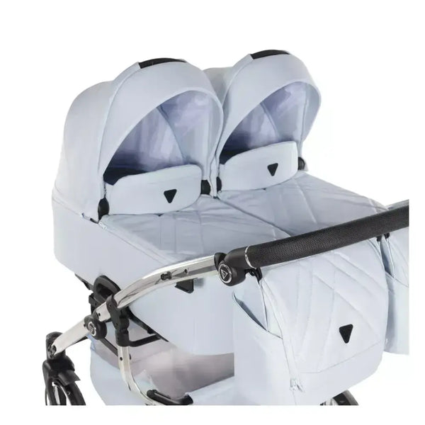 Junama Compact Twin Stroller - Blue Leatherette Junama