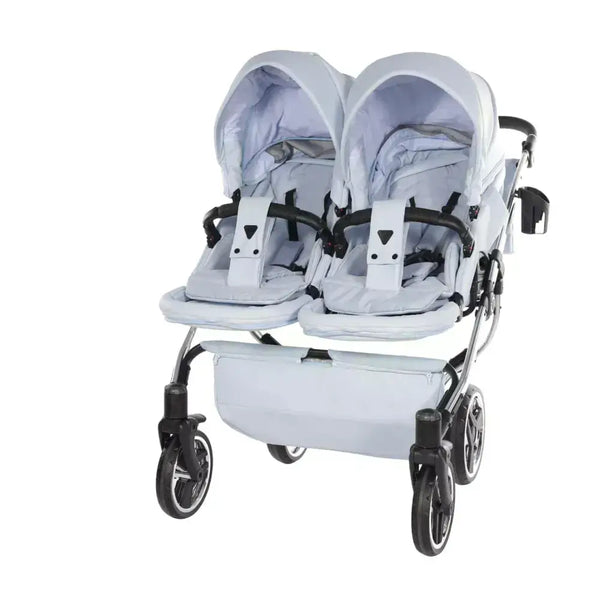 Junama Compact Twin Stroller - Blue Leatherette Junama