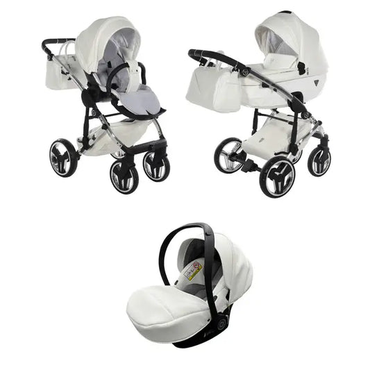Junama Diamond 3 in 1 Travel System - Flou Individual White & Silver Junama