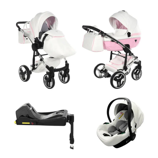 Junama Diamond 3 in 1 Travel System with Isofix Base - Candy Pink Junama