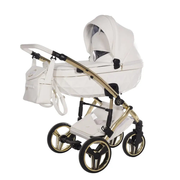 Junama Diamond 4 in 1 Travel System with Isofix - Candy White & Gold Junama