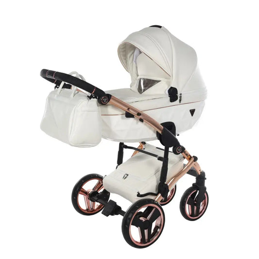 Junama Diamond 4 in 1 Travel System with Isofix - Flou Individual White & Rose Gold Junama