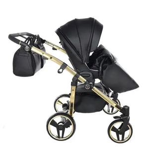 Junama Double Fluo Line Diamond Stroller - Black and Gold Junama