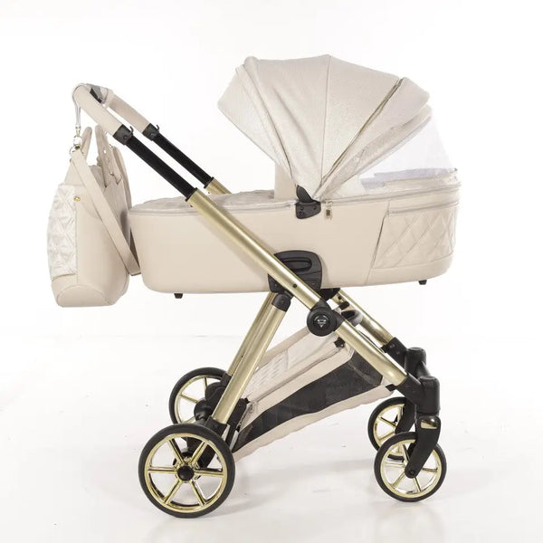 Junama Elegant Lamé Beige 3 in 1 Travel System With Isofix