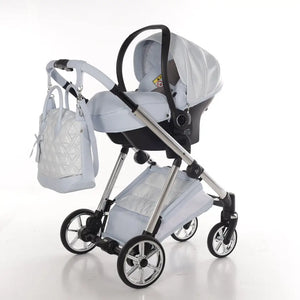 Junama Elegant Lamé Blue 3 in 1 Travel System With Isofix