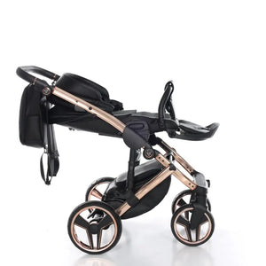 Junama Handcraft Diamond Pram – 2 in 1 Luxury Black & Rose Gold Travel System Junama