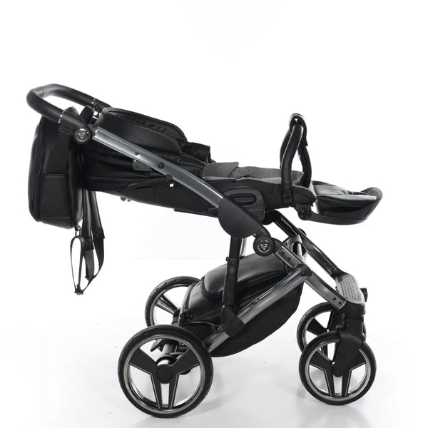 Junama Handcraft Diamond Pram – 2 in 1 Luxury Black Travel System Junama