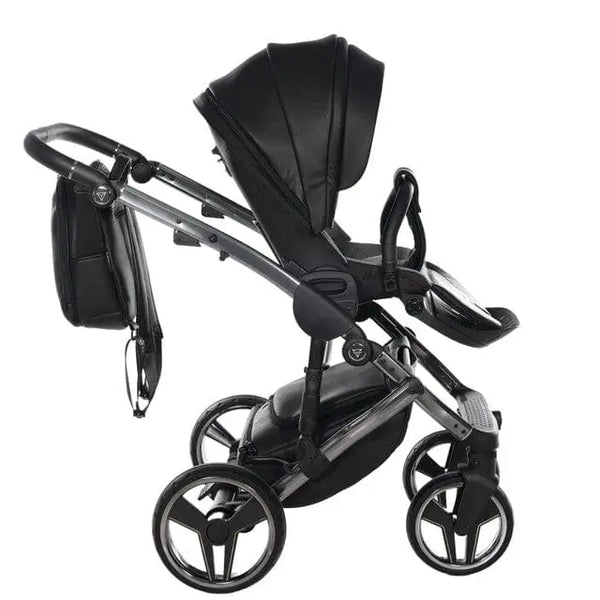 Junama Handcraft Diamond Pram – 2 in 1 Luxury Black Travel System Junama