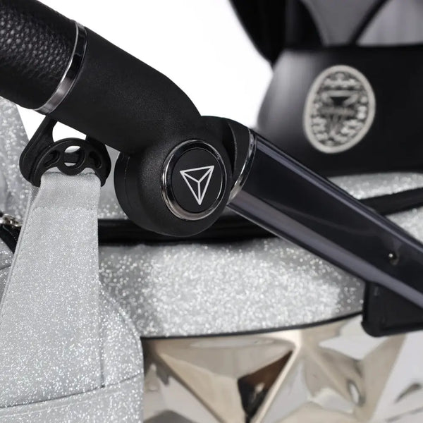 Junama Handcraft Diamond Pram – 2 in 1 Luxury Glitter Black Travel System Junama