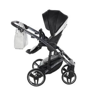 Junama Handcraft Diamond Pram – 2 in 1 Luxury Glitter Black Travel System Junama