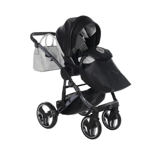 Junama Handcraft Diamond Pram – 2 in 1 Luxury Glitter Black Travel System Junama