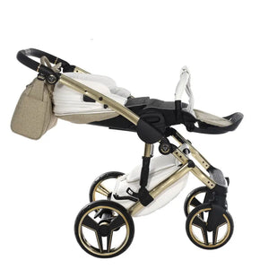 Junama Handcraft Diamond Pram – 2 in 1 Luxury Glitter Gold Travel System Junama
