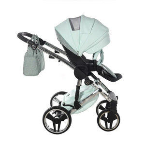 Junama Handcraft Diamond Pram – 2 in 1 Luxury Glitter Mint Travel System Junama