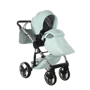 Junama Handcraft Diamond Pram – 2 in 1 Luxury Glitter Mint Travel System Junama