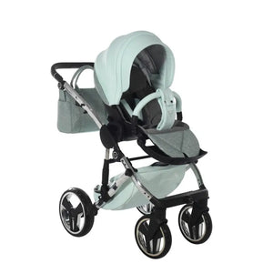 Junama Handcraft Diamond Pram – 2 in 1 Luxury Glitter Mint Travel System Junama