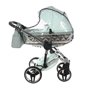 Junama Handcraft Diamond Pram – 2 in 1 Luxury Glitter Mint Travel System Junama