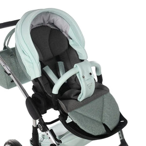 Junama Handcraft Diamond Pram – 2 in 1 Luxury Glitter Mint Travel System Junama