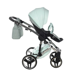 Junama Handcraft Diamond Pram – 2 in 1 Luxury Glitter Mint Travel System Junama