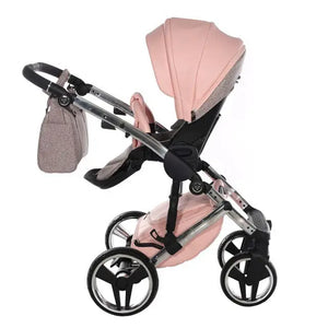 Junama Handcraft Diamond Pram – 2 in 1 Luxury Glitter Pink Travel System Junama