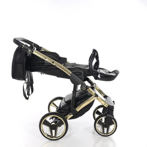 Junama Handcraft Diamond Pram – 3 in 1 Luxury Black & Gold Travel System Junama