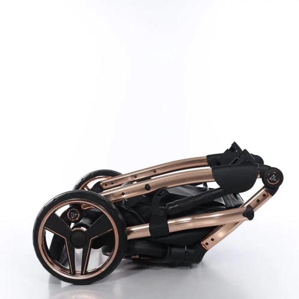 Junama Handcraft Diamond Pram – 3 in 1 Luxury Black & Rose Gold Travel System Junama