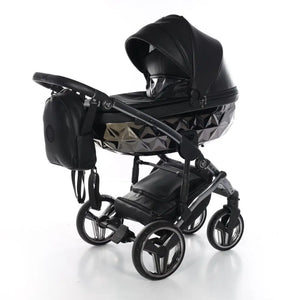 Junama Handcraft Diamond Pram – 3 in 1 Luxury Black Travel System Junama