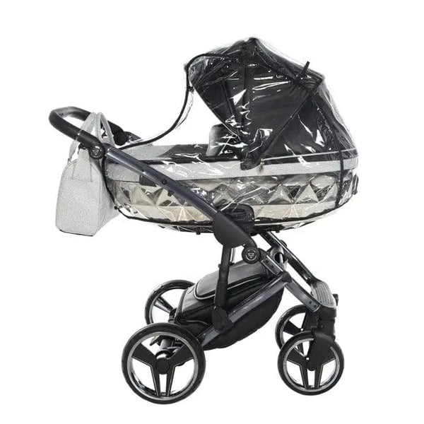 Junama Handcraft Diamond Pram – 3 in 1 Luxury Glitter Black Travel System Junama