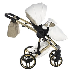 Junama Handcraft Diamond Pram – 3 in 1 Luxury Glitter Gold Travel System Junama