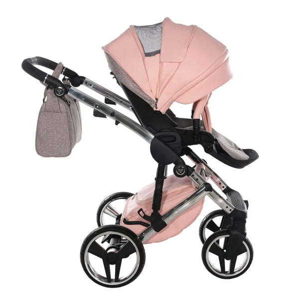 Junama Handcraft Diamond Pram – 3 in 1 Luxury Glitter Pink Travel System Junama