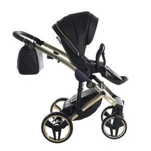 Junama Handcraft Enzo Black & Gold Pram – 3 in 1 Luxury Travel System Junama
