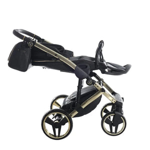 Junama Handcraft Enzo Black & Gold Pram With Isofix – 4 in 1 Luxury Travel System Junama