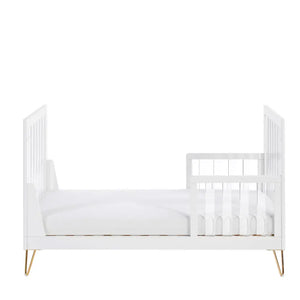 Kimi Acrylic Cot Bed in White and Gold 140cm x 70cm Babymore