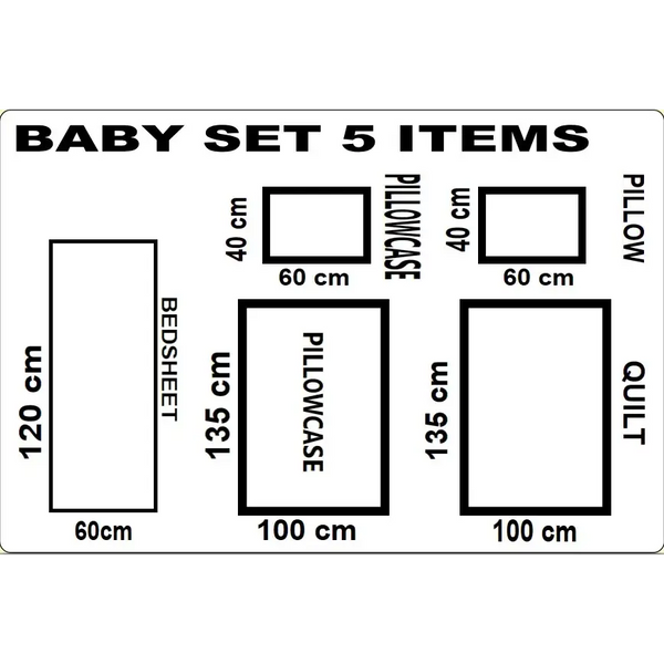Luxury 5-Piece Pink Baby Bedding Set – Carousel Design | 100% Cotton | Fits Standard Cot