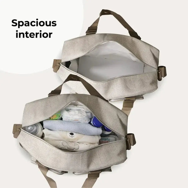 My Babiie Deluxe Changing Bag - Oatmeal Herringbone General My Babiie