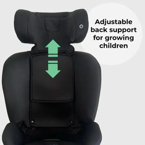 My Babiie Easy Spin Car Seat with Top Teather in Black – Grows from Newborn to 12 Years My Babiie