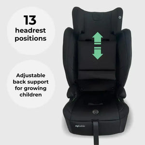 My Babiie Foldable i-Size Isofix Toddler Booster Seat - Black My Babiie