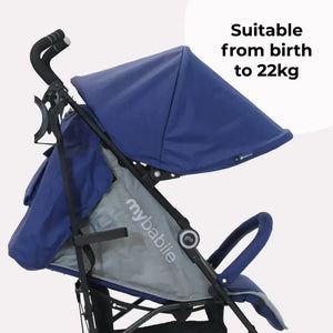 My Babiie MB02 Plus Lightweight Stroller Including Rain cover - Blue and Grey General My Babiie